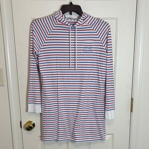 Vineyard Vines Stripe Beach Swim Coverup Cotton Hooded Size Small